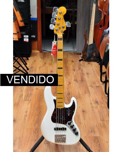 Fender American Ultra Jazz Bass V Maple Arctic White